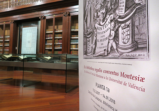 Exhibition “Ex Bibliotheca Regalis Conventus Montesiae. The books of the Ordre of Montesa in the Universitat de València”, in La Nau. Photo: Josep A. Collado.